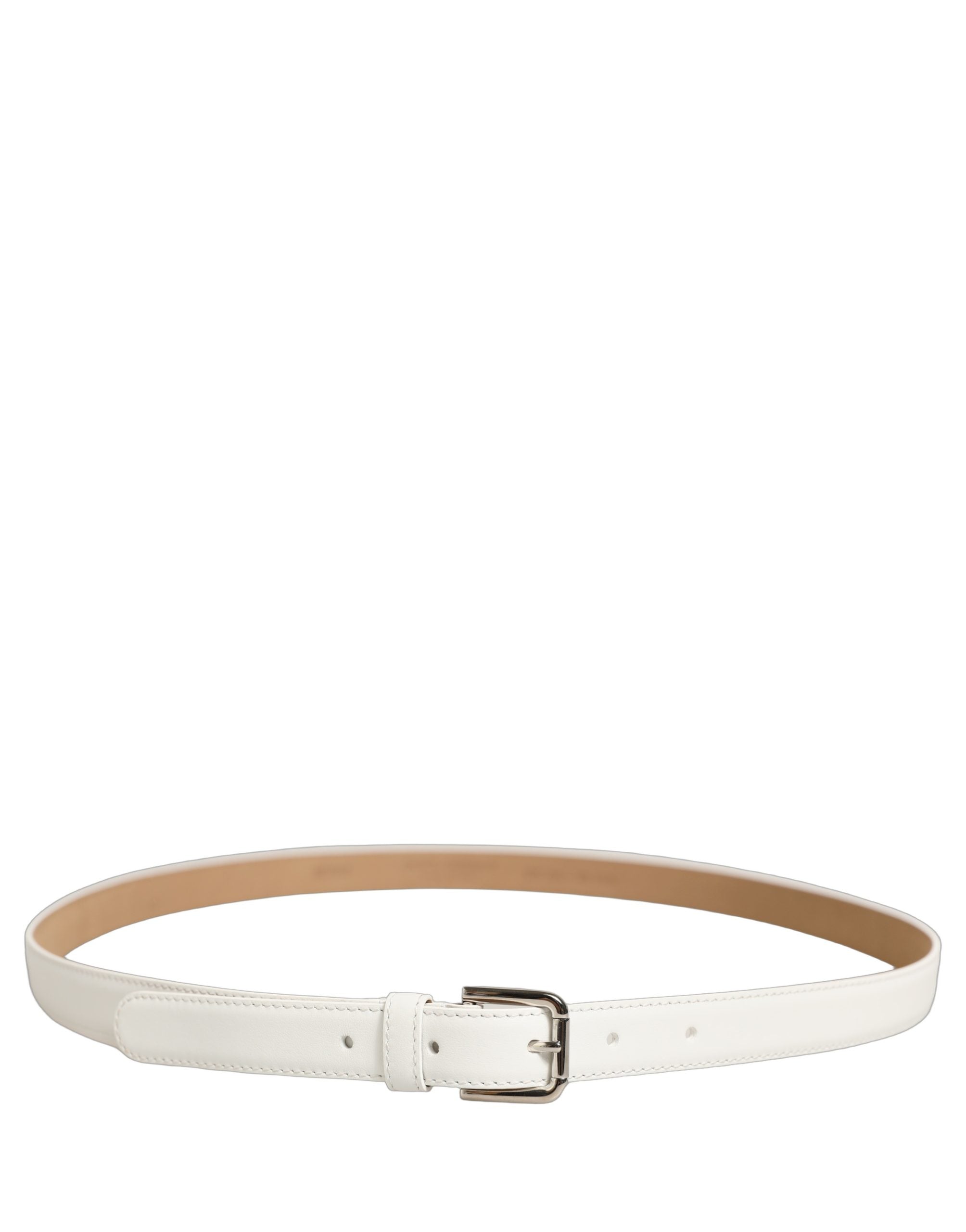 Dolce & Gabbana White Leather Belt