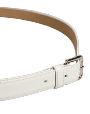 Dolce & Gabbana White Leather Belt