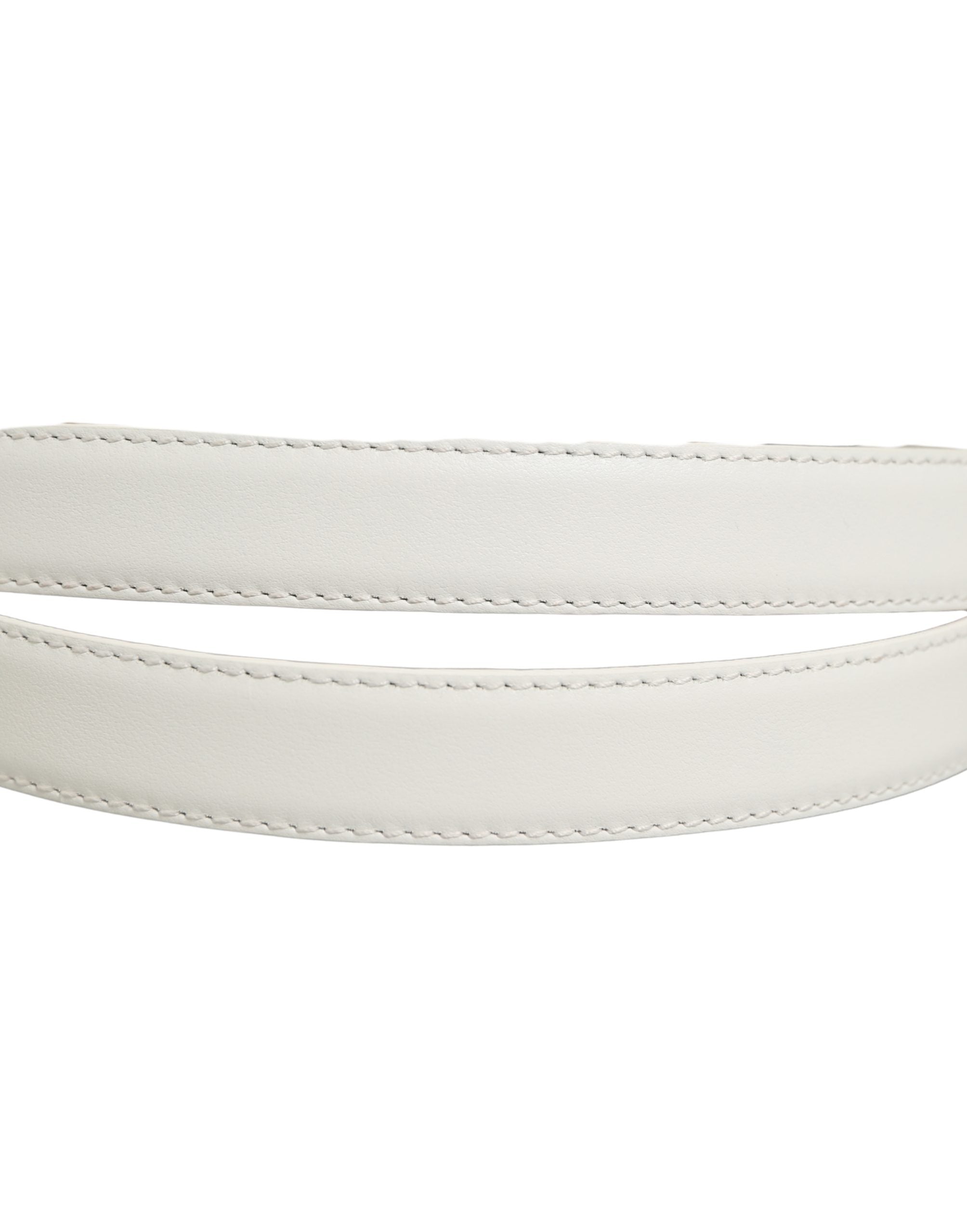 Dolce & Gabbana White Leather Belt