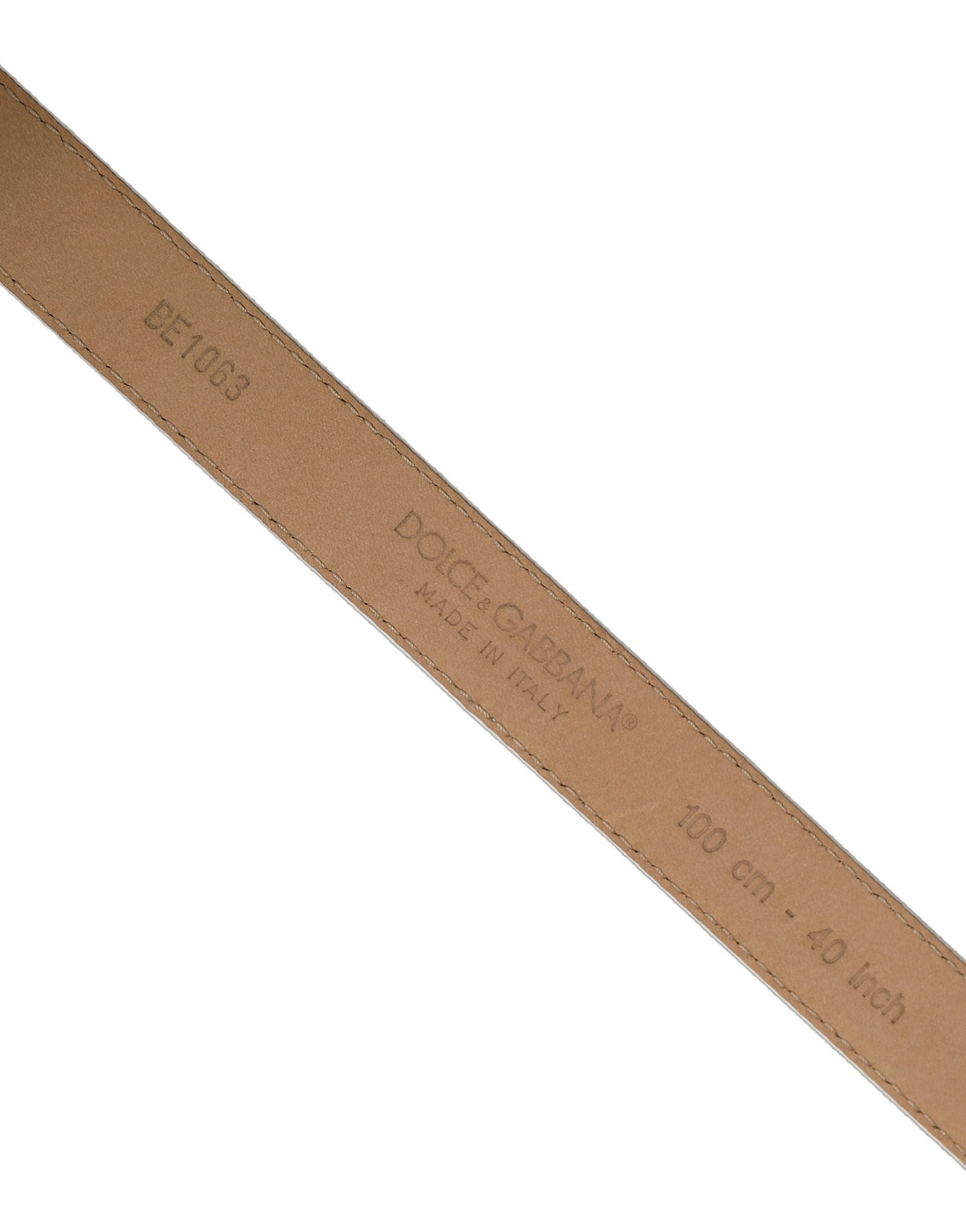 Dolce & Gabbana White Leather Belt