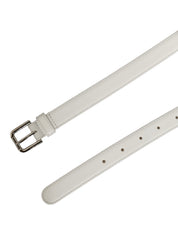Dolce & Gabbana White Leather Belt