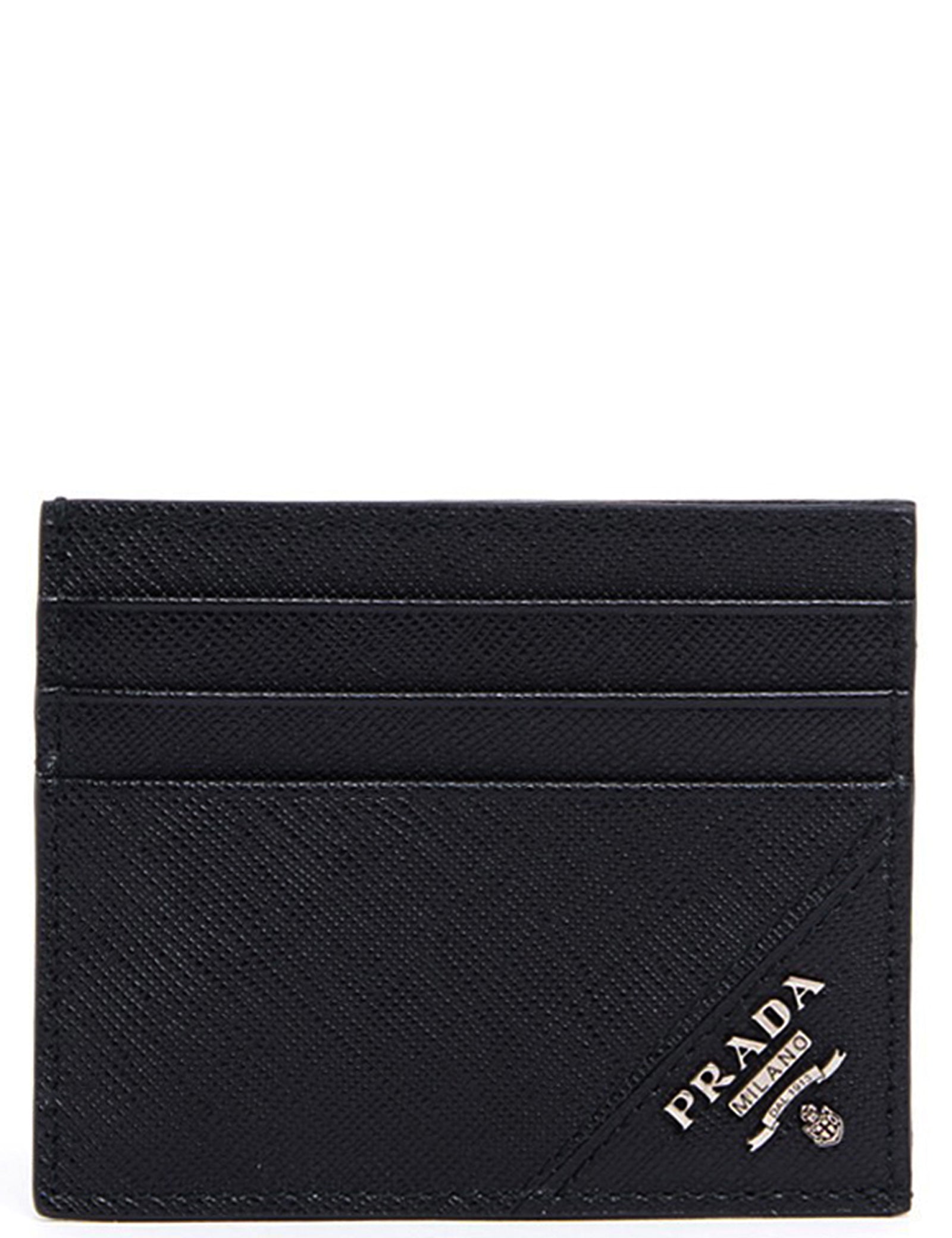Prada Black Calf Leather Card Holders