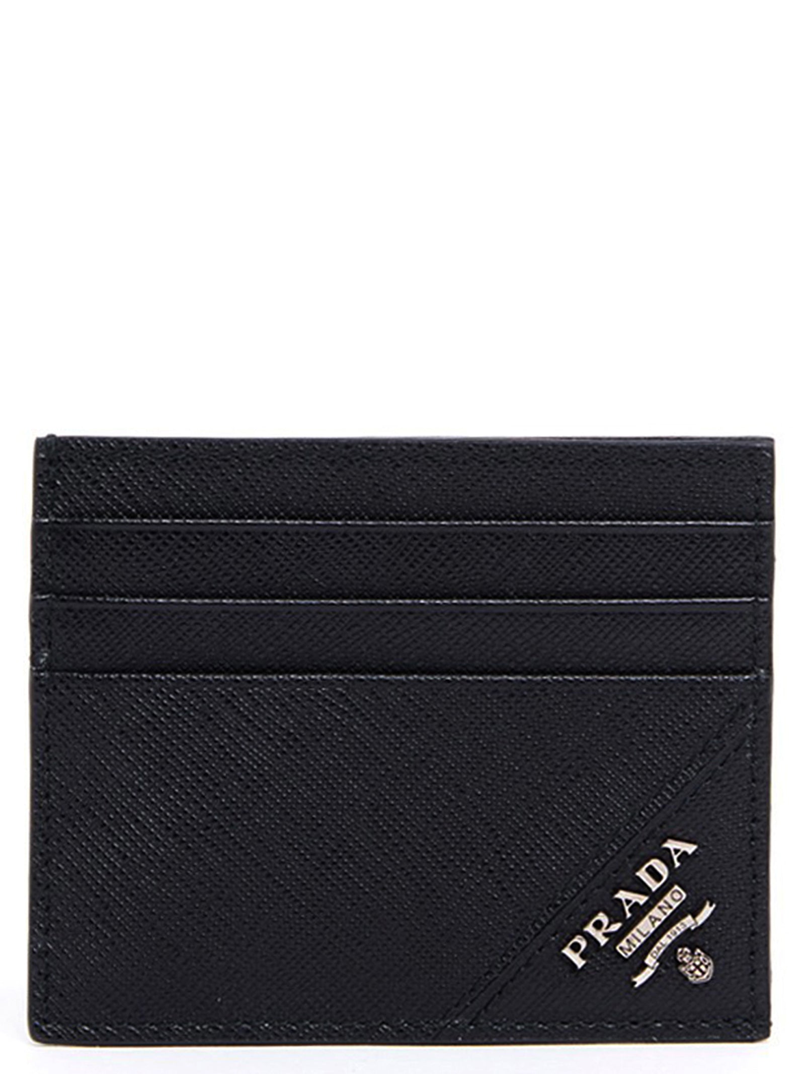 Prada Black Calf Leather Card Holders
