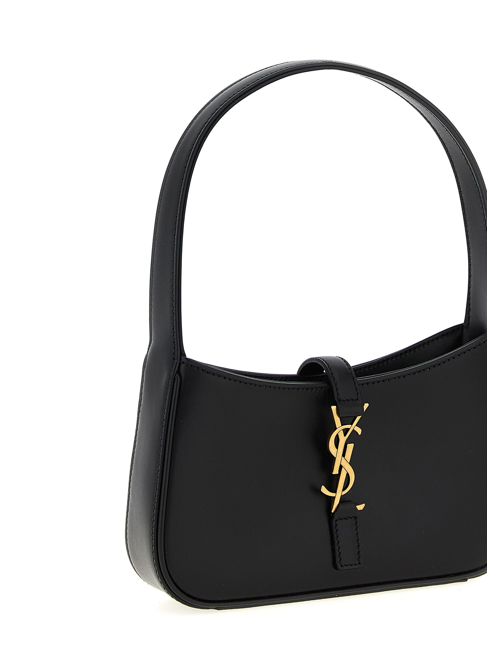 Saint Laurent Black Calfskin Hobo Mini Handbag