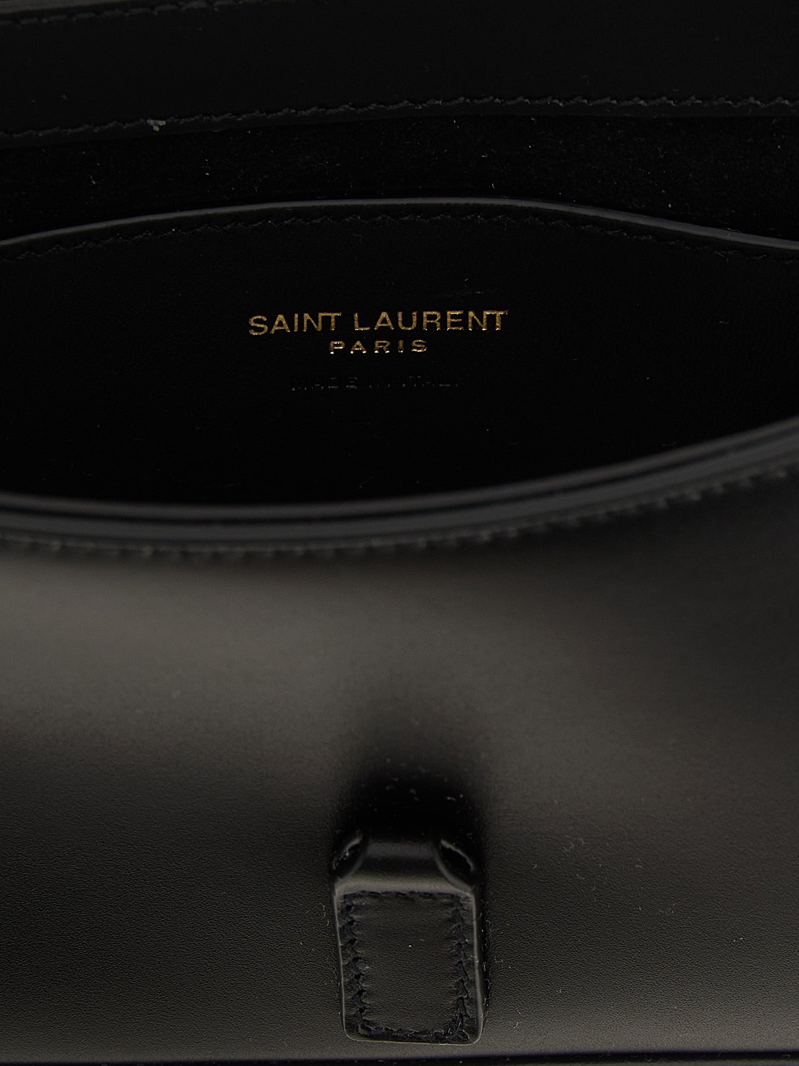 Saint Laurent Black Calfskin Hobo Mini Handbag
