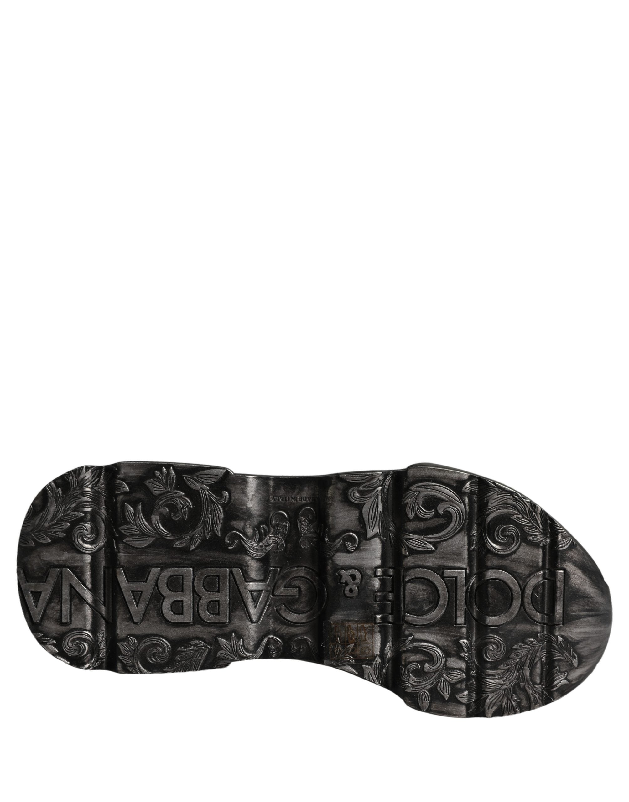 Dolce & Gabbana Black Calf Leather Low Top Sneakers