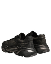 Dolce & Gabbana Black Calf Leather Low Top Sneakers