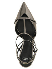 Alexandre Birman Silver Calfskin Stiletto Heel Sandals