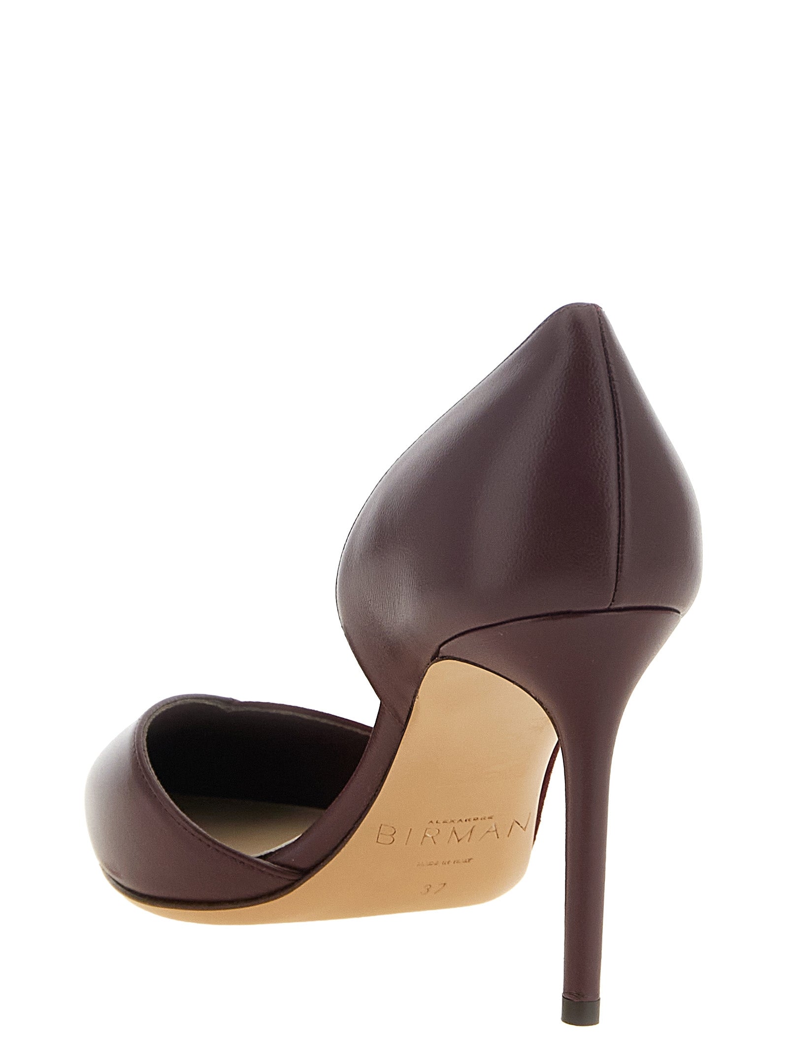 Alexandre Birman Deep Cherry Red Calfskin Leather High Heel Pumps