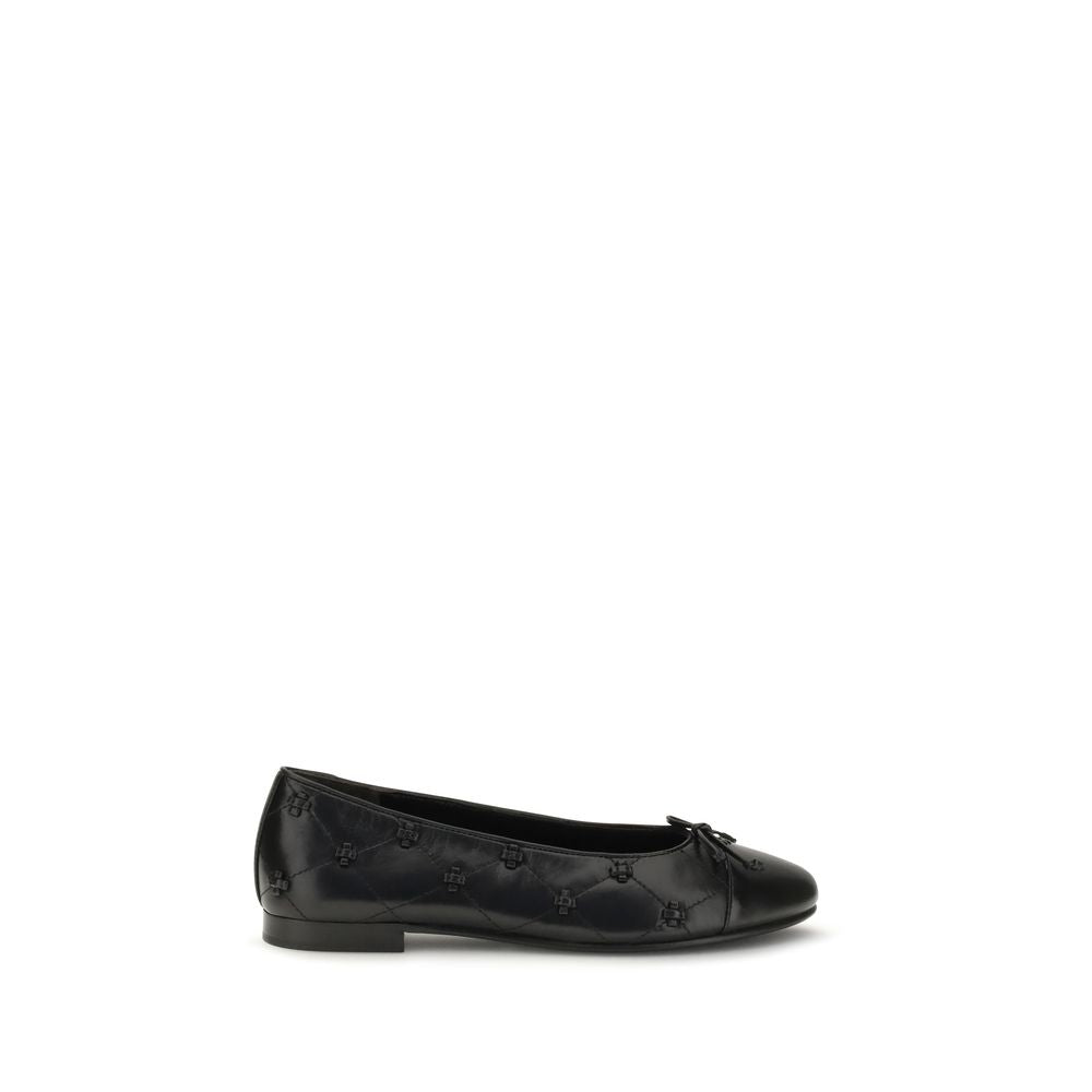 Tory Burch Black Calf Leather Ballet Flats