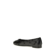 Tory Burch Black Calf Leather Ballet Flats