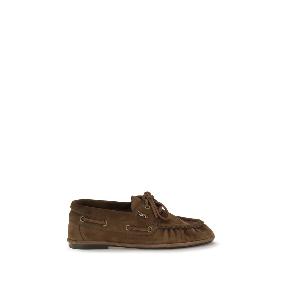 Saint Laurent Brown Suede Loafers