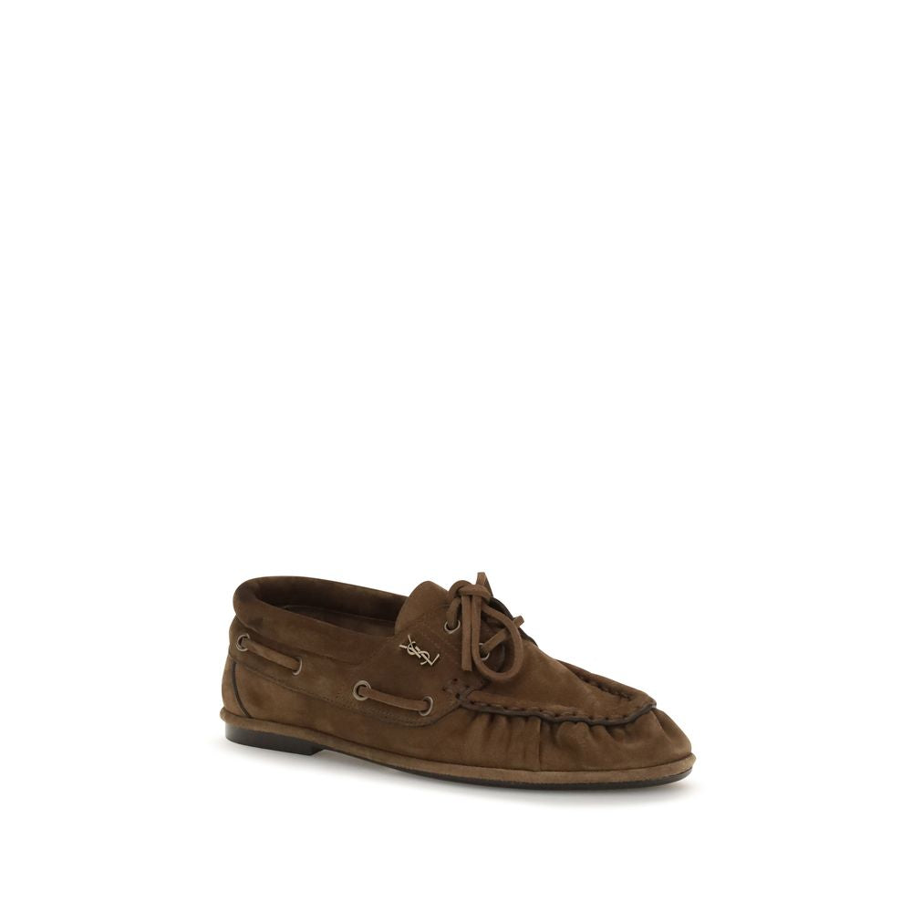 Saint Laurent Brown Suede Loafers