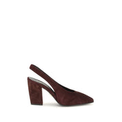 Prada Bordeaux Calf Suede Slingback Pumps