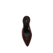 Prada Bordeaux Calf Suede Slingback Pumps