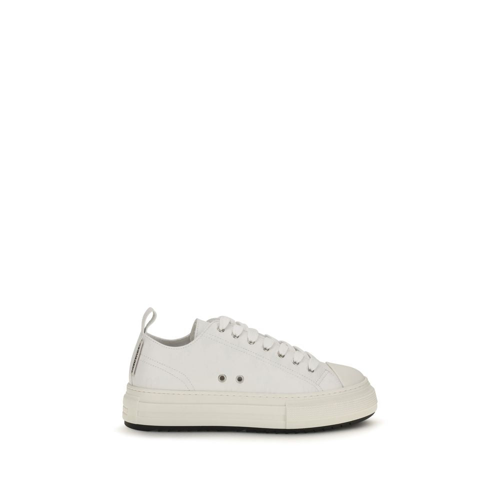Dsquared² White Organic Cotton Platform Sneakers