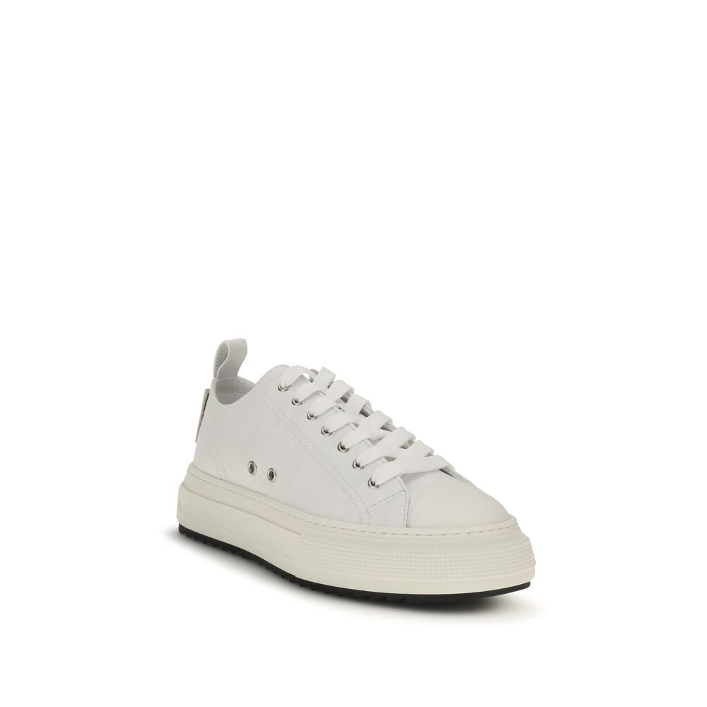 Dsquared² White Organic Cotton Platform Sneakers