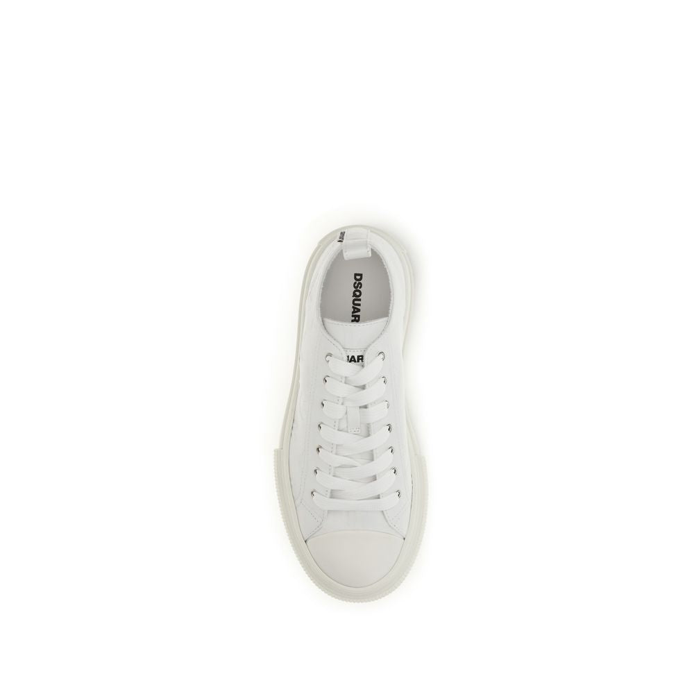 Dsquared² White Organic Cotton Platform Sneakers