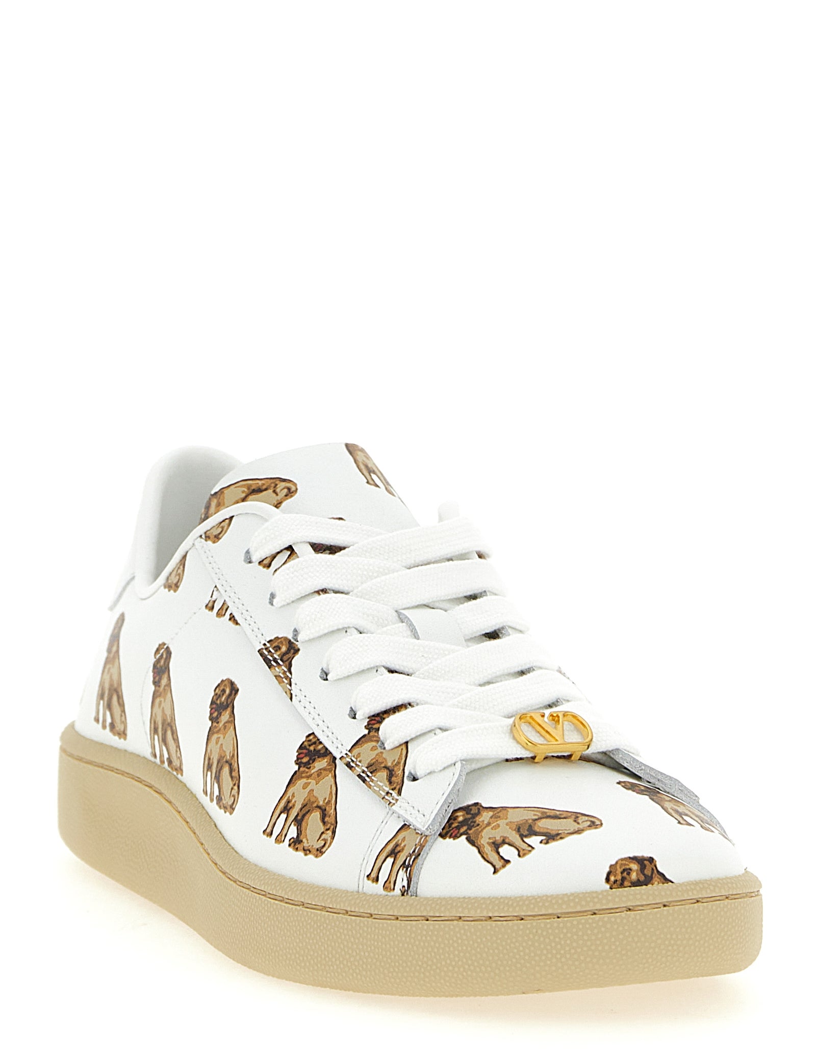 Valentino Garavani White Calfskin Low Top Sneakers