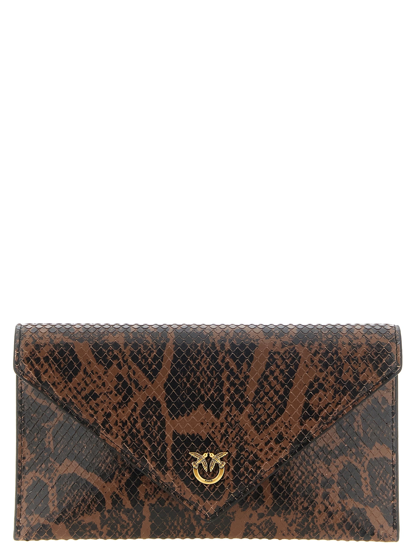 PINKO Brown Calfskin Clutches