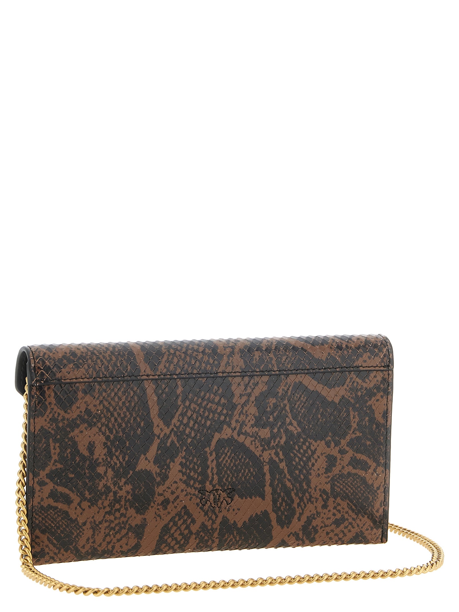 PINKO Brown Calfskin Clutches