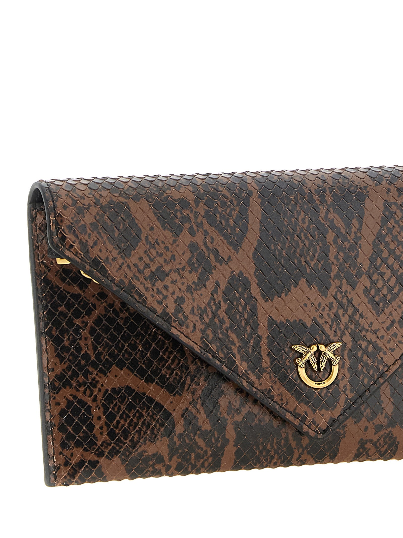 PINKO Brown Calfskin Clutches
