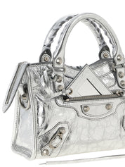 Balenciaga Silver Lamb Leather Mini Handbag