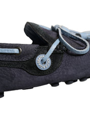 Dolce & Gabbana Navy Blue Suede Leather Loafers
