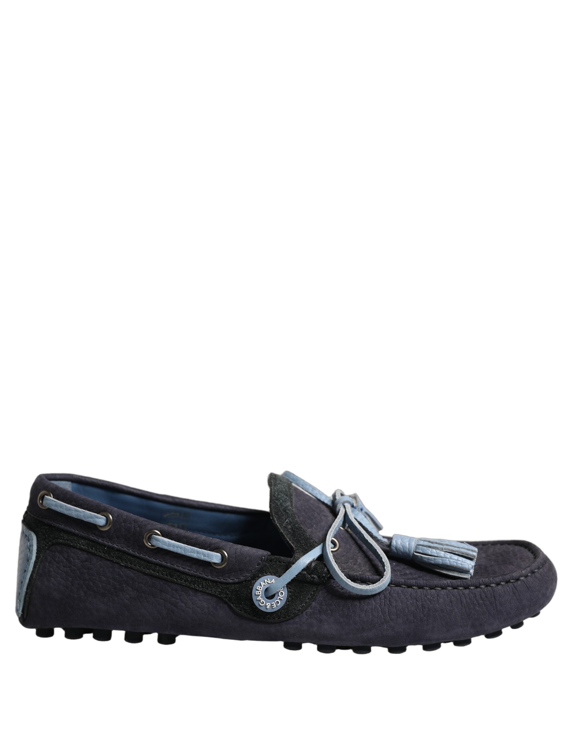 Dolce & Gabbana Navy Blue Suede Leather Loafers