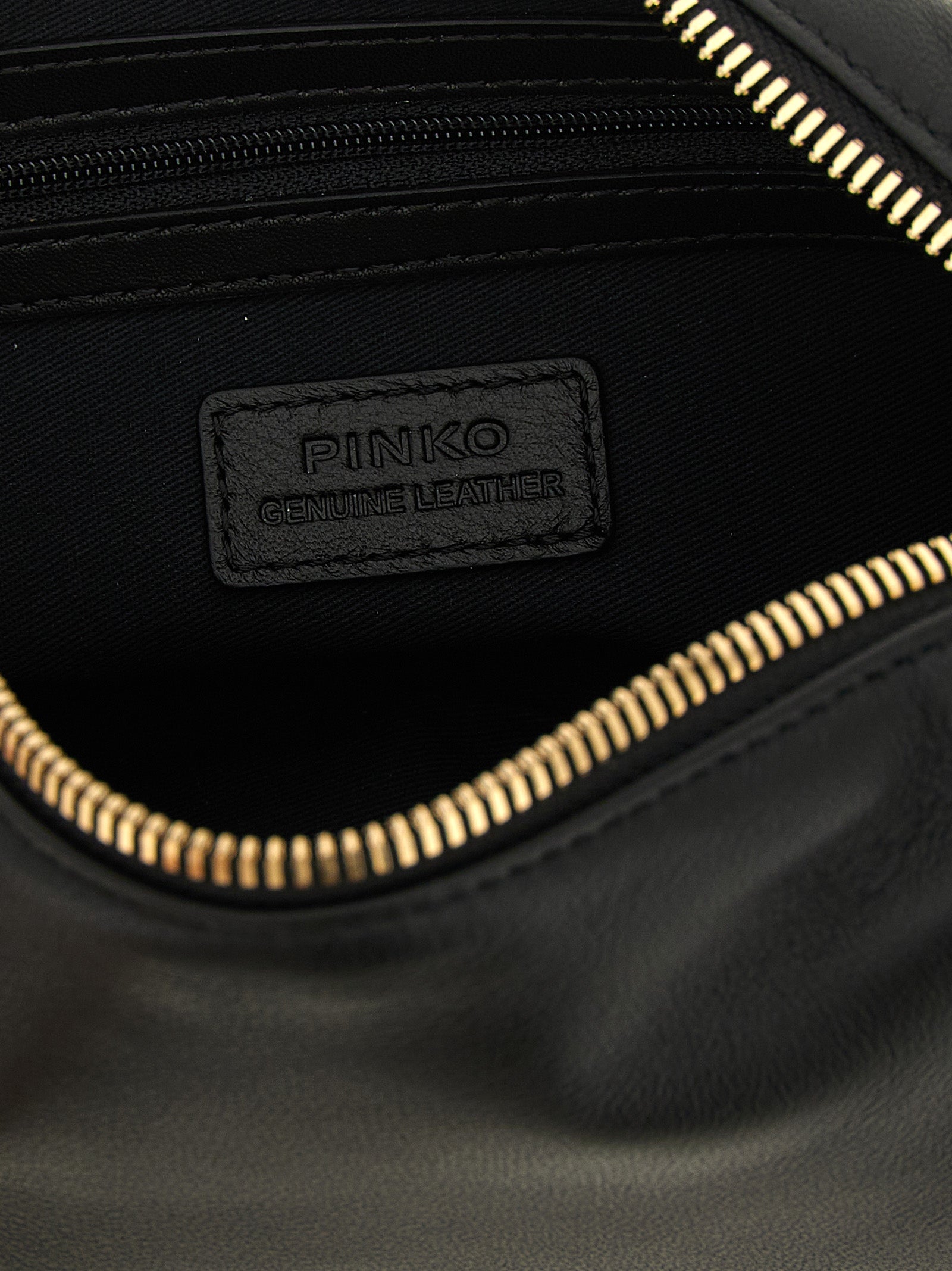PINKO Black Lambskin Shoulder Bag