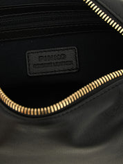 PINKO Black Lambskin Shoulder Bag
