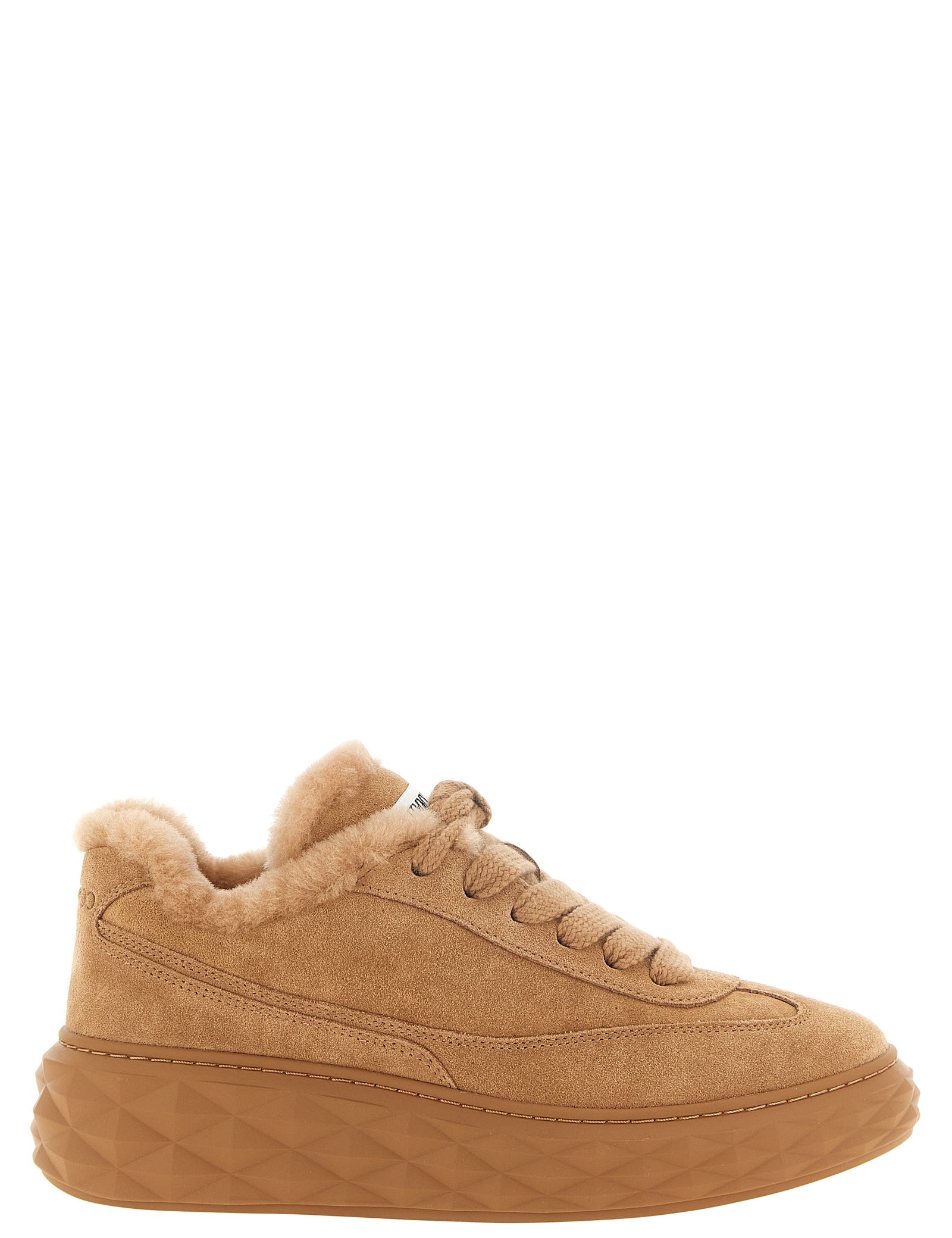 Jimmy Choo Beige Lambskin Chunky Sneakers
