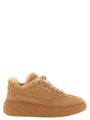Jimmy Choo Beige Lambskin Chunky Sneakers