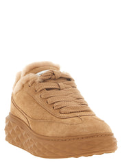 Jimmy Choo Beige Lambskin Chunky Sneakers