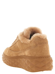 Jimmy Choo Beige Lambskin Chunky Sneakers