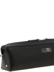 MM6 Maison Margiela Black Cowhide Clutch Bag