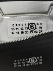 MM6 Maison Margiela Black Cowhide Clutch Bag