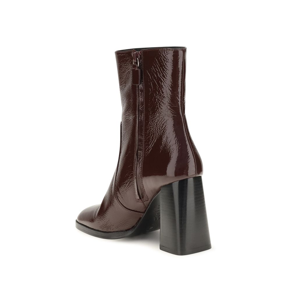 Stuart Weitzman Bordeaux Calf Leather Ankle Boots