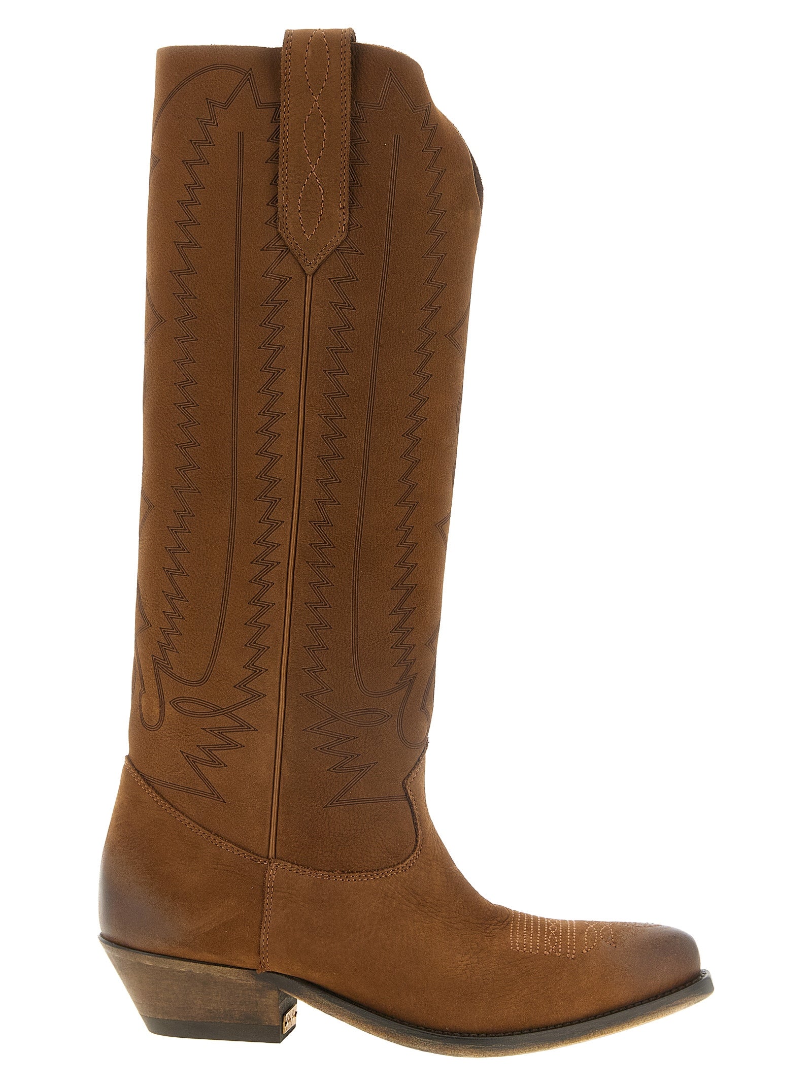 Golden Goose Brown Cow Leather Texan Boots
