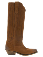 Golden Goose Brown Cow Leather Texan Boots