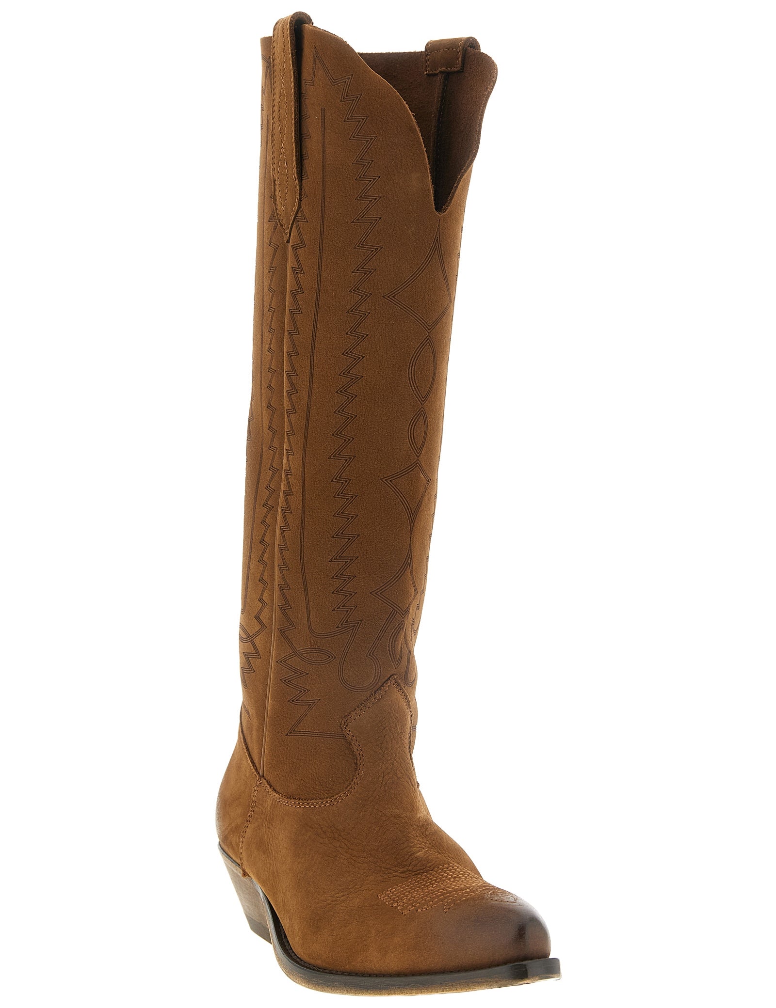 Golden Goose Brown Cow Leather Texan Boots