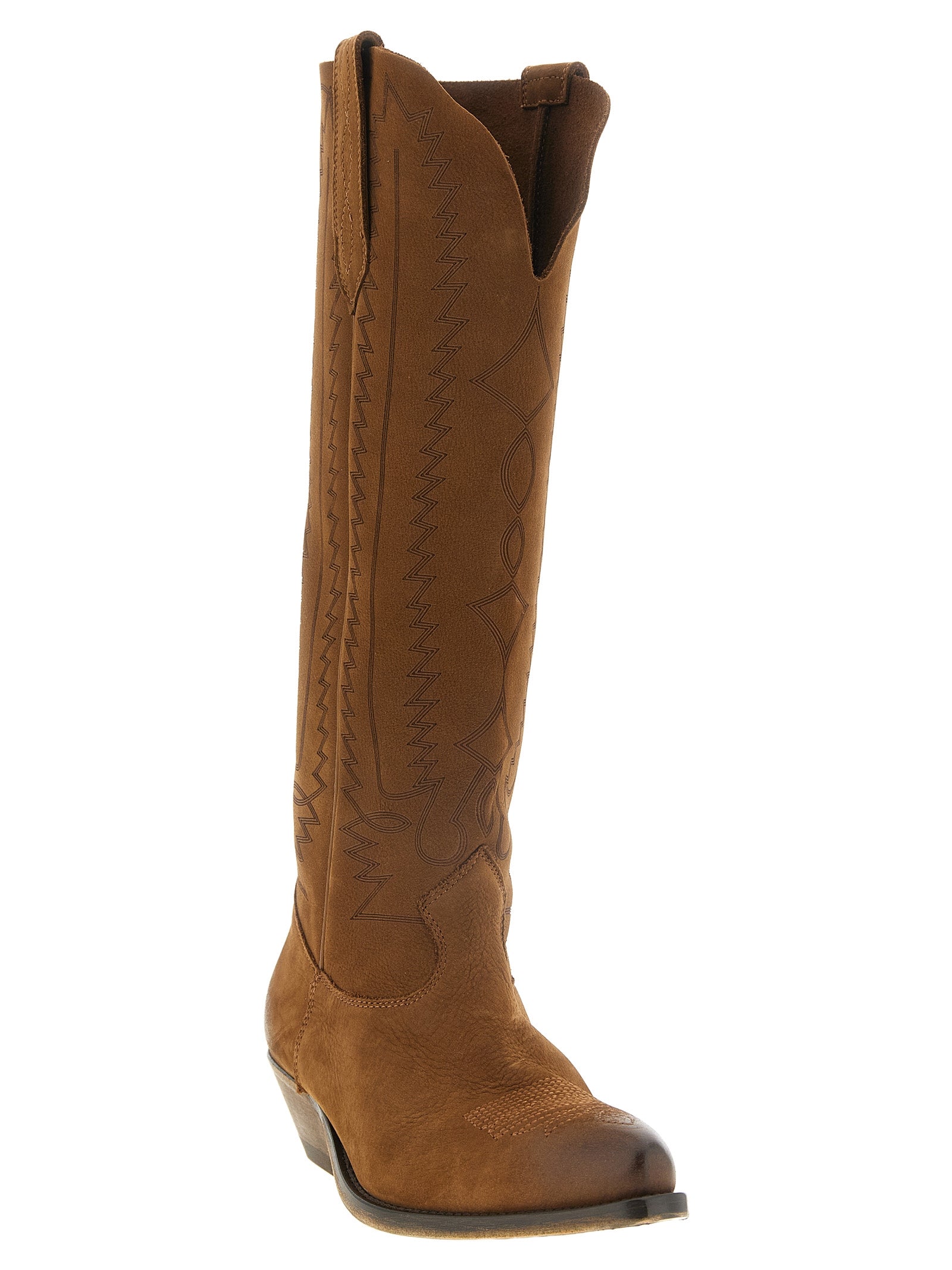 Golden Goose Brown Cow Leather Texan Boots