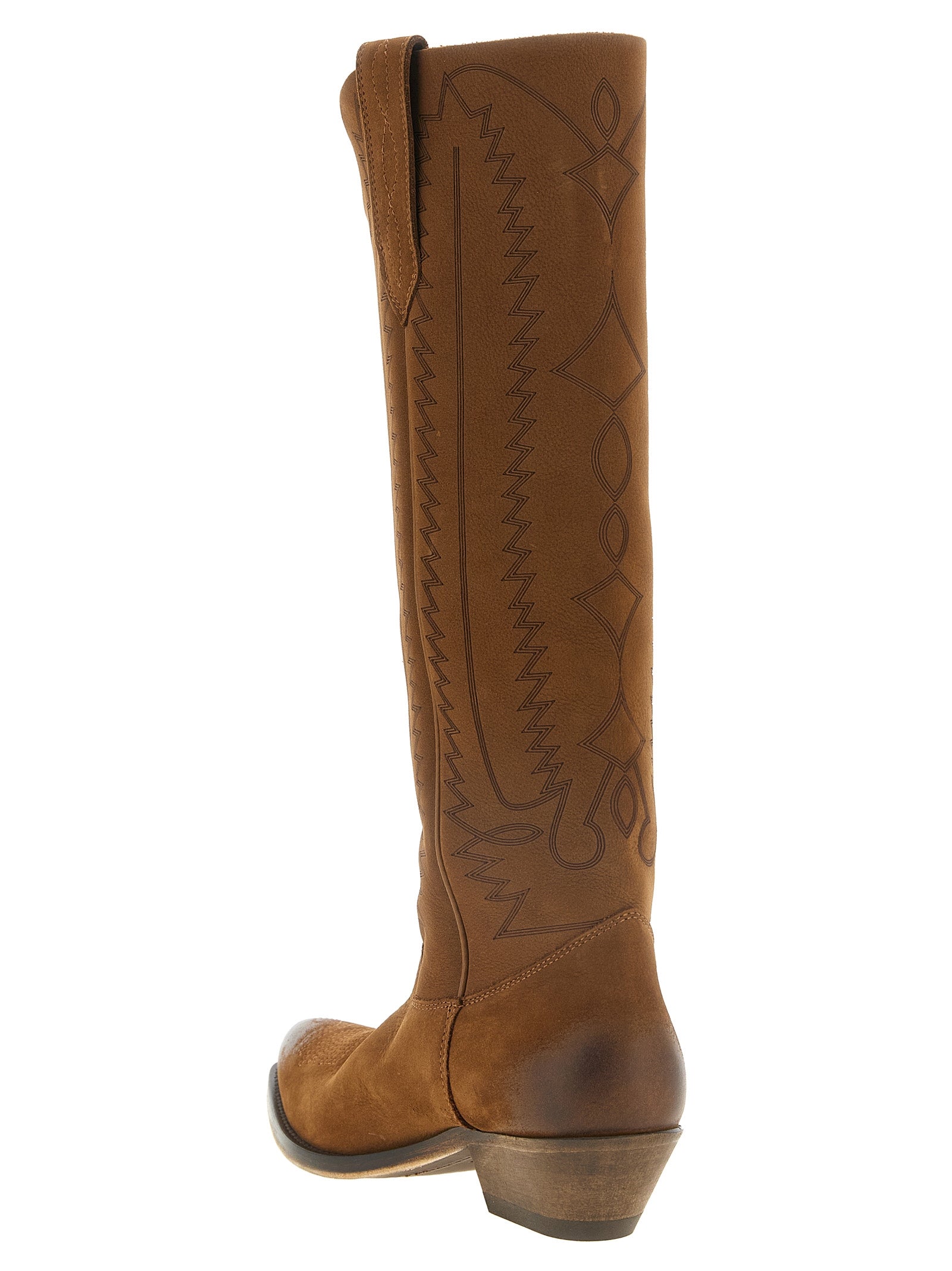 Golden Goose Brown Cow Leather Texan Boots