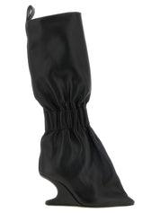 Rick Owens Black Calfskin Over The Knee Boots