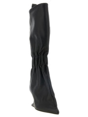 Rick Owens Black Calfskin Over The Knee Boots