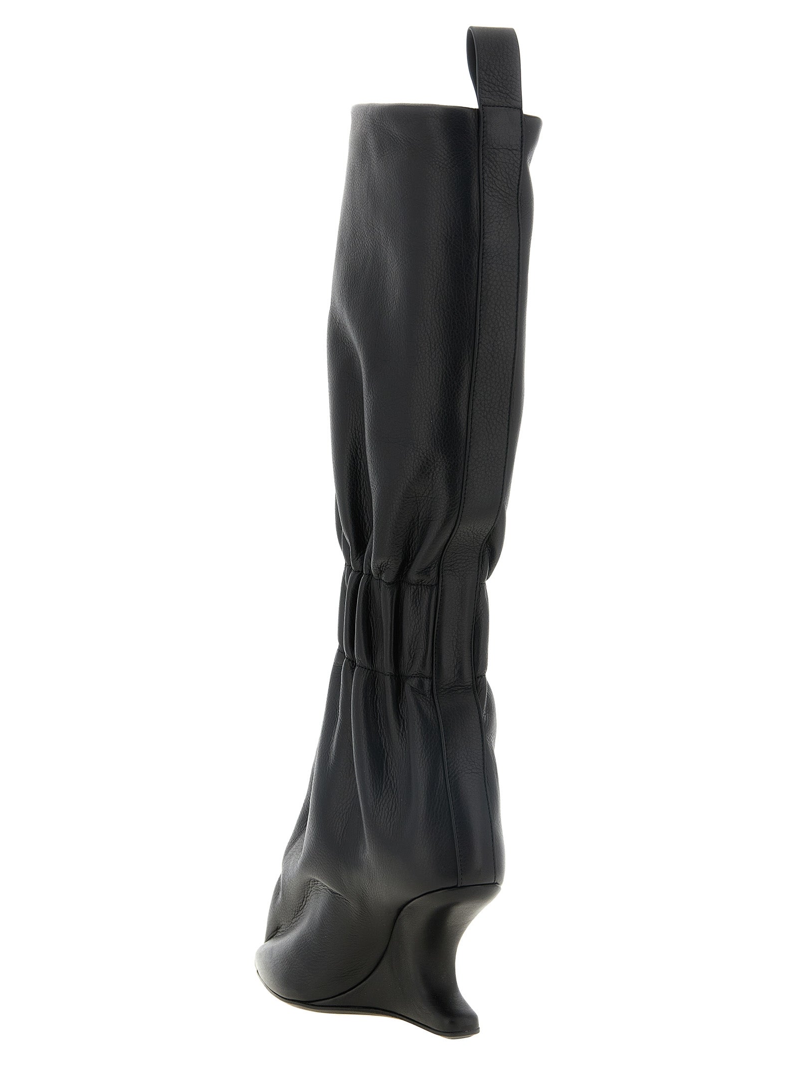 Rick Owens Black Calfskin Over The Knee Boots