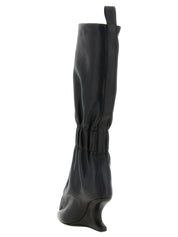 Rick Owens Black Calfskin Over The Knee Boots
