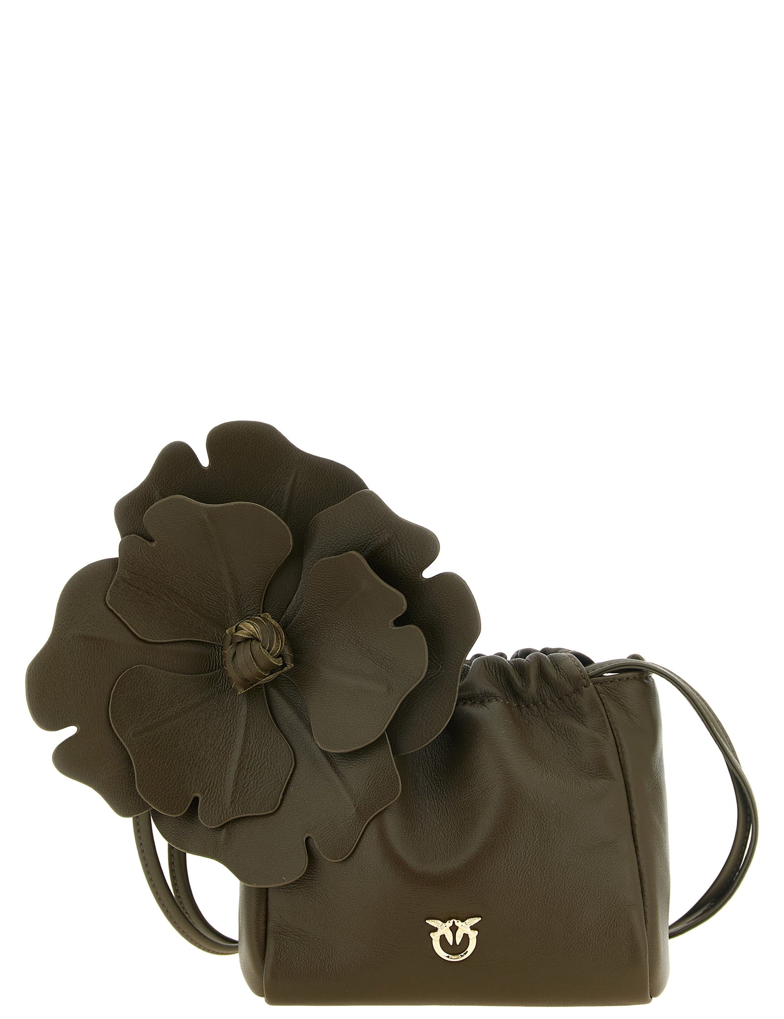 PINKO Green Sheepskin Clutch Bag