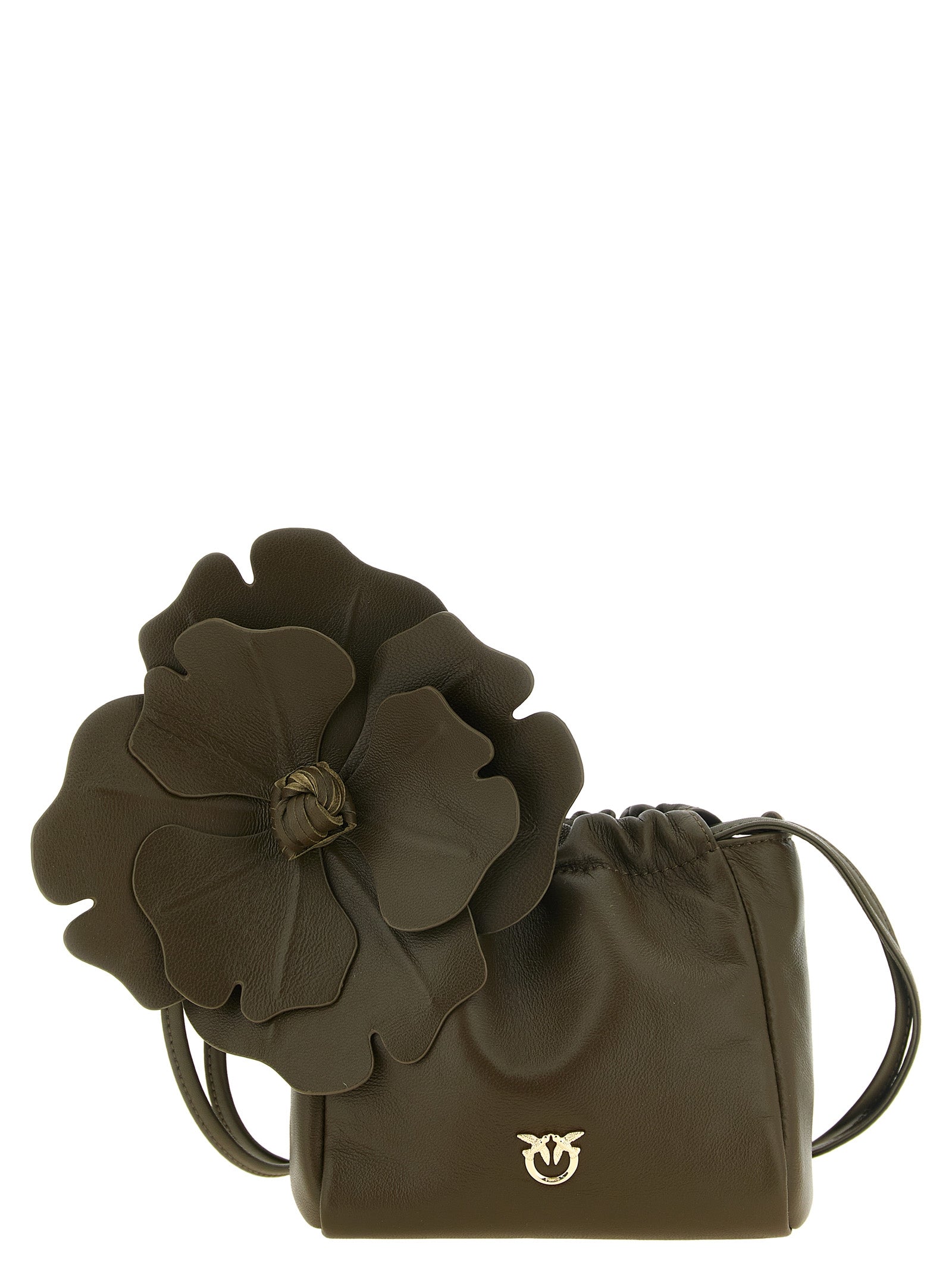 PINKO Green Sheepskin Clutch Bag