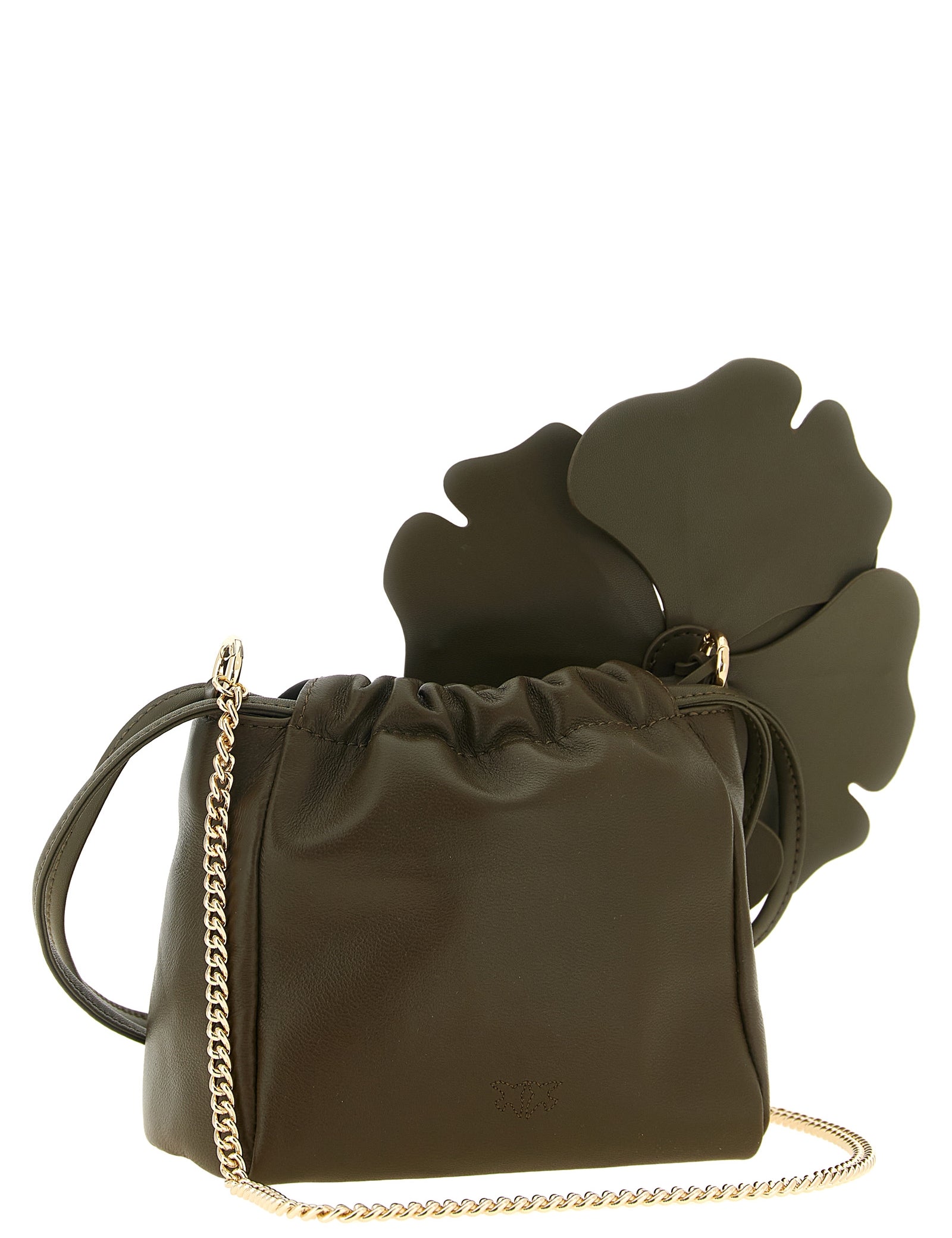 PINKO Green Sheepskin Clutch Bag